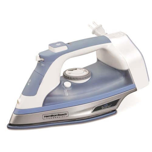 Hamilton Beach® Iron with Retractable Cord, White and Blue